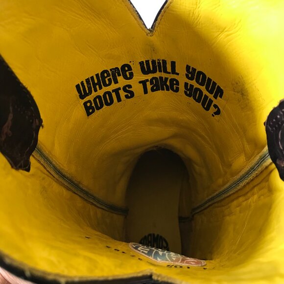 NEW Planet Cowboy Dig It Boots Mens 10.5 EE Brown Green Leather Square Toe NWOB - Picture 11 of 15